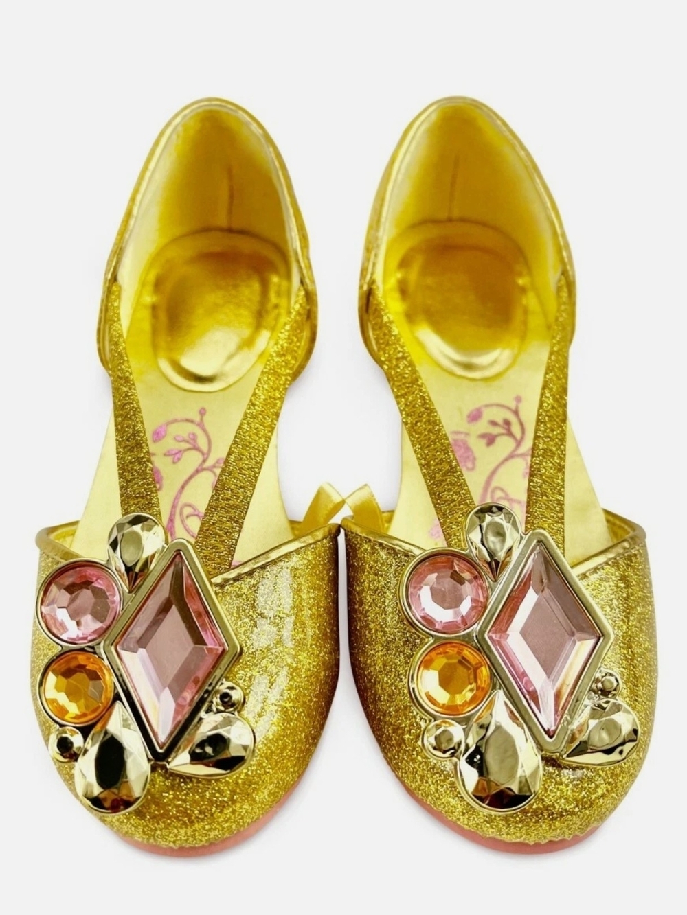 NWT Disney Store Belle Costume Shoes Girl Princes Beauty and the Beast 11/12